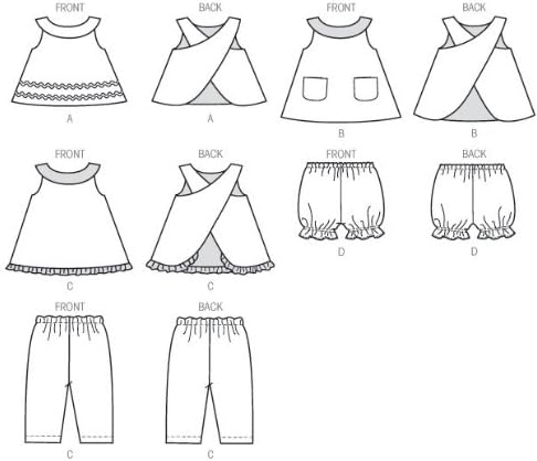 McCall Pattern Company M6912 Infants Reversible Top Dresses Bloomers and Pants, Size YA5...
