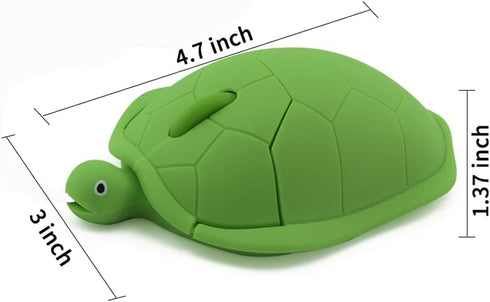 YOCUNKER Wireless Mouse 2.4Ghz Turtle Shape Cute Animal Design M Size Silent Click USB Optical Mouse Lightweight Cute Character Mouse for Kids Com...