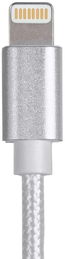 Monoprice Lightning to USB-A Charging Cable - Apple MFi Certified, Nylon Braided Jacket, 1.5 Feet, White - Premium Series...