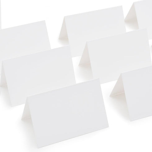 AZAZA 50 Pcs White Blank Place Cards - Textured Table Tent Cards Seating Place Cards for Weddings Banquets Dinner Parties 2.5" x 3.75"...