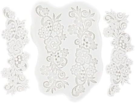 Silicone Mold - Flower With Scrolls Lace Mold Set...