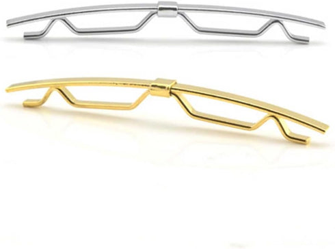 2 Pcs Metal Tie Collar Bar Pin Necktie Tie Clip Shirt Collar Clip Collar Pin Accessories for Men (Gold and Silver)...