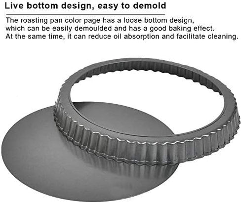 Tart Pan, 9 Inch Tart Pans, Non-Stick Removable Loose Bottom Carbon Steel 9In Tart Pan, The 9.5 Inches at the Top and 9 Inches at the Bottom, With...
