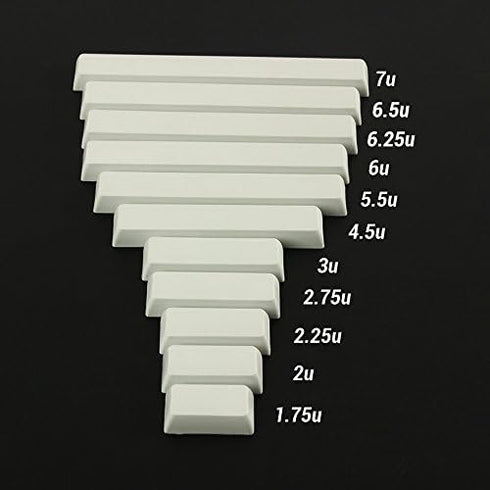 XDA Profile Convex Spacebar Light Grey 1.75u 2u 2.25u 2.75u 3u 4.5u 5.5u 6.25u 6.5u 7u Blank Keycaps for GH60 60percent Filco K70 K95 (1 pcs, 7u)...