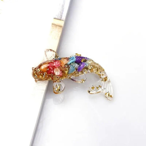 Opexicos 4Pcs Decorative Crystal Gravel Drop Glue Fish Shape Small Ornaments Gift Ornaments Fish Tank Aquarium Pool...