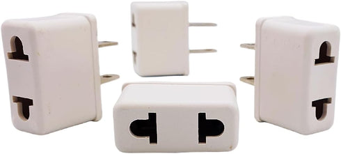 European to US Plug Adapter, 4 Pack Universal Input UK/EU/AU/Asia to USA/Canada/Mexico Adapter Travel Power Plug Adapter Converters(White)...