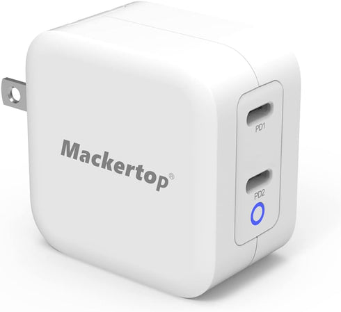 40W Dual-Port USB C Charger - Charge Two Devices Simultaneously, 20W Per Port, Compact and Safe - Compatible with iPhone 14/13/12, iPad, Samsung G...
