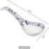 6.75-inch Navy Blue Floral Soup Spoon Set of 4, Porcelain...