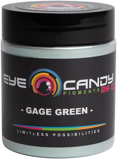 Eye Candy Pigments Premium Green Mica Powder - Gage Green (25gr) - for Epoxy, Resin, Soap, Paint, Woodworking, Acrylic Pouring, Bath Bombs, Fishin...