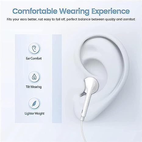Wired Headphones with USB C (Type C) Connector, Built-in Microphone & Volume Control Music, Phone Calls, and Volume. Compatible with phone/iPad/iP...
