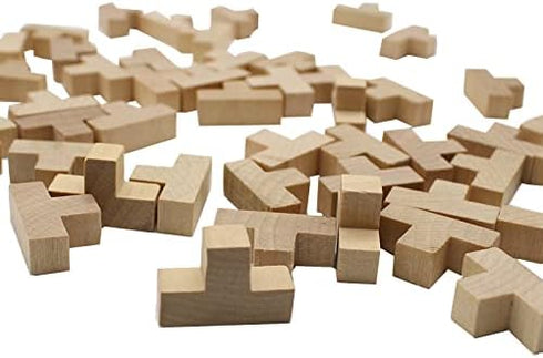 Wooden Brain Teaser Puzzle Cube Wooden Puzzles T-shaped Jigsaw Logic Puzzle Educational Toy for Kids and Adults by AHYUAN (Natural)...