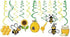 30Ct Bee Party Hanging Swirl Decorations,Bumblebee Party,Fairy Party,Garden Party,Party for Girls,Boys,Kids,Home,Classroom,Baby Shower...