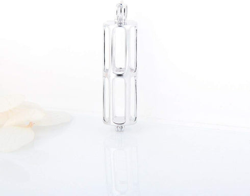 Long Tube Cage Pendants for Pearl Jewelry Making Sterling Silver, Design Cage Pendants for Women...