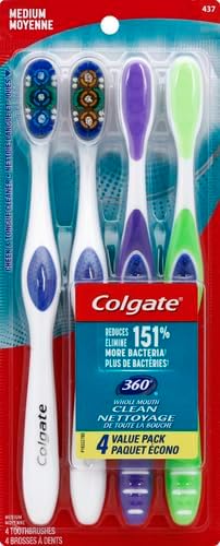 Colgate 360 Adult Toothbrush, Medium (4 Count)...