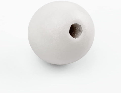 100 Painted White Wood Beads 20mm or 3/4 Inch Wood Beads with 3mm Hole...