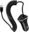 Fast Car Charger Pixel 7 Type C Car Plug Android USB C Cigarette Lighter Car Adapter Fast Charging C Coiled Cable for Samsung Galaxy A14 5G/S23/A5...