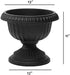Grecian Urn Planter, Black, 12-Inch...