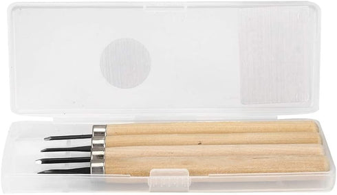 4pcs Wood Carving Knife Carving Chisels Manual Sharpener Carving Tools Set for Woodworking Wood Engraving Rubber Stamp Pattern Carving Craft Proje...