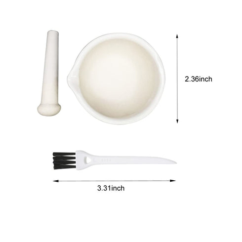 2pcs 2.36inch Ceramics Spice Mill Grinder Set Bowls with Brushes, Handheld Seasoning Mills Grinder, Pill Crusher, Kitchen Mortar and Pestle Tools ...