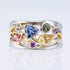 LRESJJIUJ 925 Sterling Silver Geometrical Colorful Moissanite Band Womens Shiny Full Diamond Rainbow Gemstone Ring Multi Row Wave Shape Eternity E...