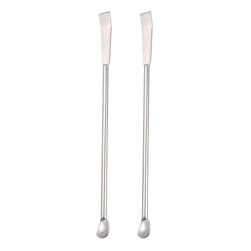 YOKIVE 2 Pcs Micro Spoons, Lab Scoops with Double Head | Sampling Reagents, Great for Lab (Silver Tone, Stainless Steel, 4.92-Inch)...