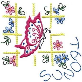 Aunt Martha's Iron On Transfer Patterns for Stitching, Embroidery or Fabric Painting, Days of the Week Patterns, Set of 5...