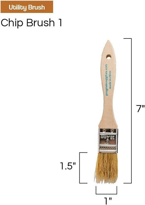 Vermeer Chip Paint Brushes - 24-Pack - 1" Chip Brushes for Paints, Stains, Varnishes, Glues, & Gesso - Home Improvement - Interior & Exterior Use...