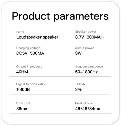 Mini Portable Speakers, 3W 36mm Microphone Speaker Line-in Speaker with 3.5mm Aux Audio Jack and Plug in Clear Bass Micro for Smart Phone, pad, Ta...