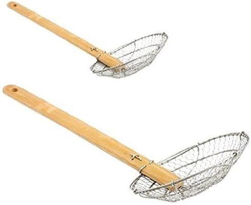 M.V. Trading SSK5 Stainless Steel Asian Spider Skimmer Strainer with Bamboo Handle, 5-Inches...