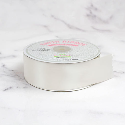 Creative Ideas Solid Satin Ribbon, 1-1/2-Inch by 50 Yard, Antique White, Solid...