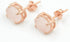 Rose Quartz Stud Earrings in Sterling Silver and 14K Rose Gold Plated...