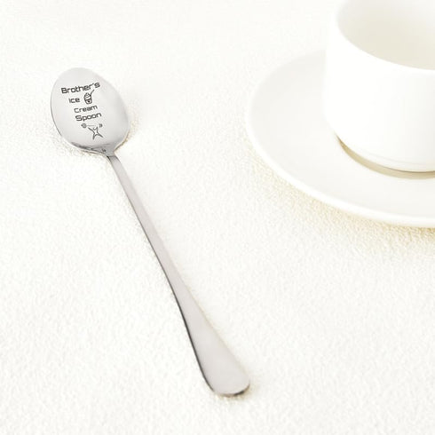 Little Big Brother Gifts for Men Brother Ice Cream Spoon for Brother Birthday Christmas Gifts from Sister Brother Coffee Ice Cream Lovers Gifts fo...