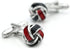 Fashion Knot Cuff Links Classic Red & Black Woven Ball Cufflinks with Gift Box...