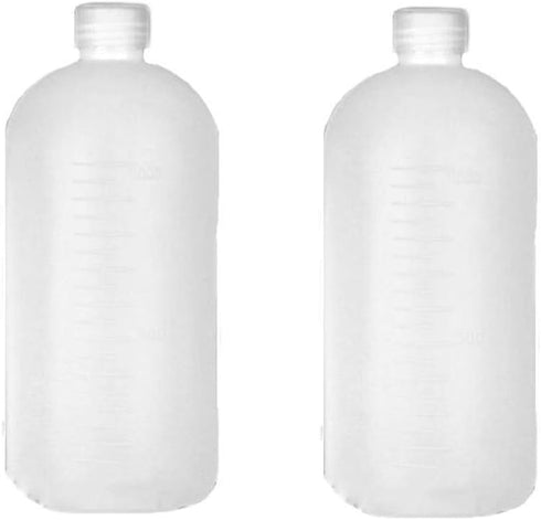 2PCS 1000ml/34oz Plastic Small Mouth Graduated Lab Chemical Reagent Bottle Sample Sealing Bottle with Inner Plug Leak-proof Laboratory Reagent Bot...