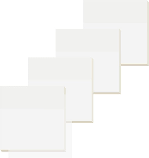 iKyce Transparent Sticky Notes Large?4 x 4 inch Translucent Self-Sticky Notes Wide, 200 Sheets Waterproof Clear White reading stickies, 50 Sheets ...