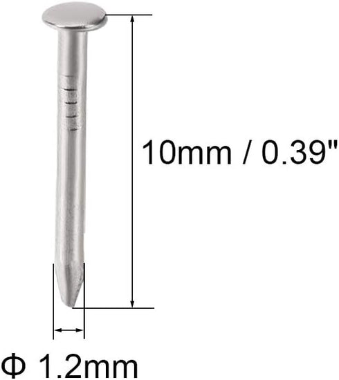 uxcell Small Tiny Hardware Nails Carbon Steel 1.2X10mm(DxL) for DIY Decorative Wooden Boxes Accessories Silver Tone 1000pcs...