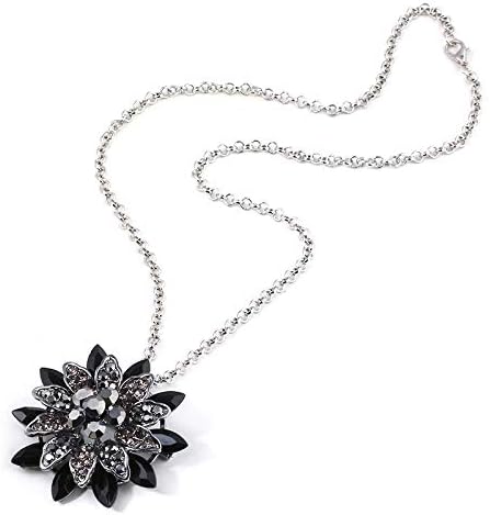 Spidergirl Black Dahlia Crystal Pendant Necklace Gift from Michel Jones Necklace Jewelry (Big)...