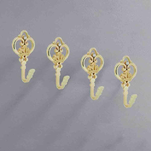 Crown Curtain Wall Hook Household Clothes Hanging Hook Window Drapery Medallion Holdbacks, Curtain Tiebacks, Wall Hook, Tassel Holder 1 Double (Go...