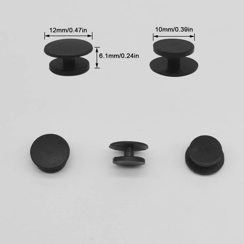 100pcs Plastic Button Black Buckle Charm Backs DIY Shoe Charm Accessories for Flat Shoe and Wristband Charms Back Ornaments 10 * 12mm Black Round ...