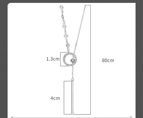 Sither Lariat Y Necklace for Women Long Crystal Sweater Chain Necklace Dainty Dressy Necklace Jewelry for Winter Evening Party Christmas Gift (sil...