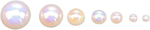 Chenkou Craft 3000PCS 1 Box White AB Round Flatback Imitation Half Pearls Bead Loose Beads Gem (White AB Half Ball)...