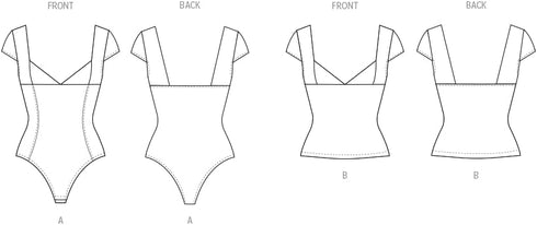 McCall's Misses' Knit Faux Corset Bodysuit and Top Sewing Pattern Kit by Brandi Joan, Design Code M8407, Sizes 8-10-12-14-16...
