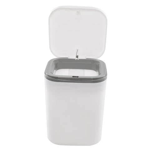 0.5 Gallon Tiny Countertop Trash Can, Mini Desktop Garbage Can with Push-Button, White...