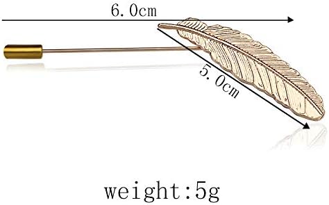 Man Brooch Pin Lapel Stick Pin Suit Tie Feathers Vintage Leaves Brooch Badge JA96...