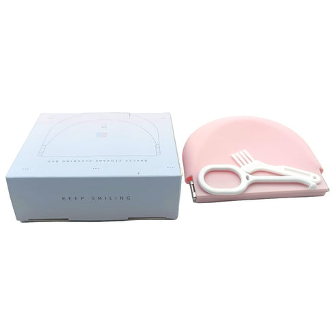 Retainer Case with Vent Holes Slim Silicone Cute Retainer Holder Portable Thin Braces Case Compatible with Invisalign Travel Denture Night Mouth G...