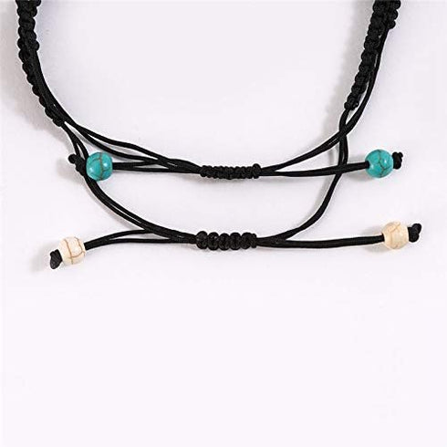 Fuqimanman2020 2pcs Bohemian Turquoise Turtle Beaded Braided Bracelet Set Adjustable String Strand for Women Summer Beach Holiday Jewelry...