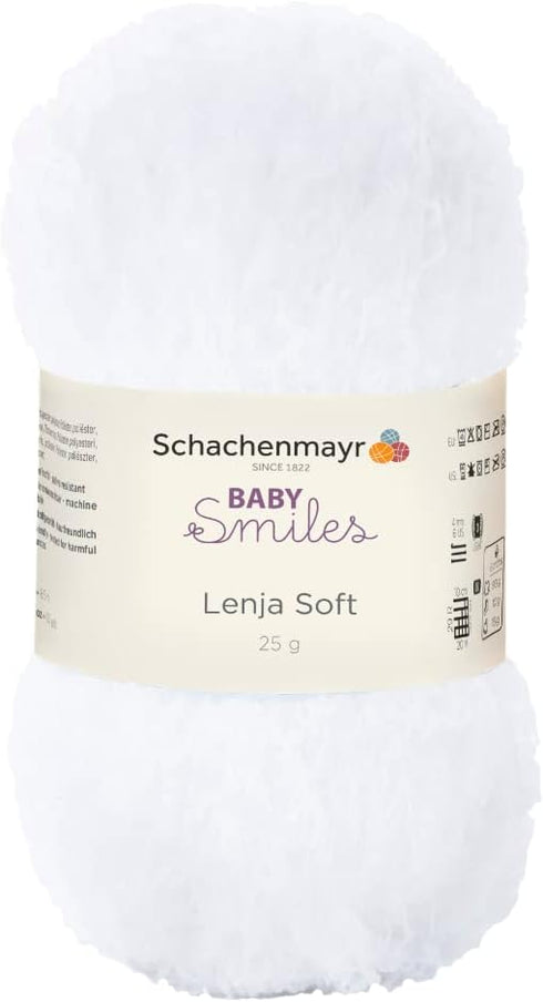 Schachenmayr Baby Smiles Lenja Soft Yarn, 3-DK Soft Fluffy Yarn, Hand Knitting Yarn, Baby Blanket Yarn, Amigurumi Toys Crochet Yarn (1001-White).....
