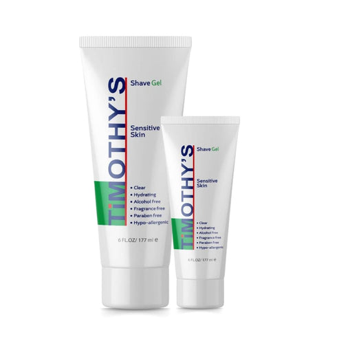 Timothy's Unscented Shave Gel 3 oz. travel size, Alcohol Free, Paraben Free, Fragrance Free, Clear and transparent visability, SLS Free, Sensitive...