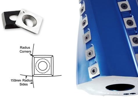 Square Carbide Inserts 15mm Woodworking Carbide Cutters Insert(15X15X2.5mm) 6" Radius Edges Fits Titan Spiral Shear Heads, Pack of 10...