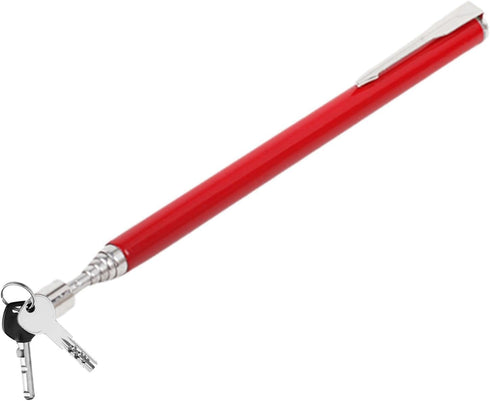 Red Magnet Extension Tool, Telescopic Magnetic Pick up Tool, Flexible Pickup Tool with LED Flashlight, Extendable Magnet Stick Gadget, Industrial ...
